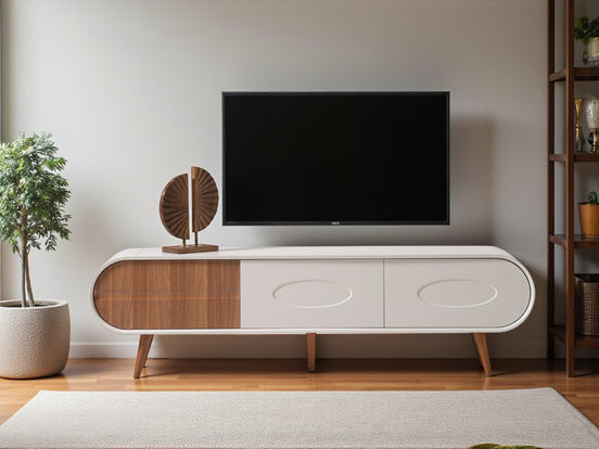 Discovery Tv Unit Cream Walnut 200cm