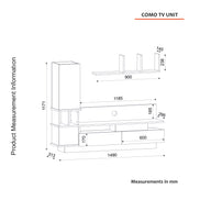 Como TV Unit with Wall Shelves