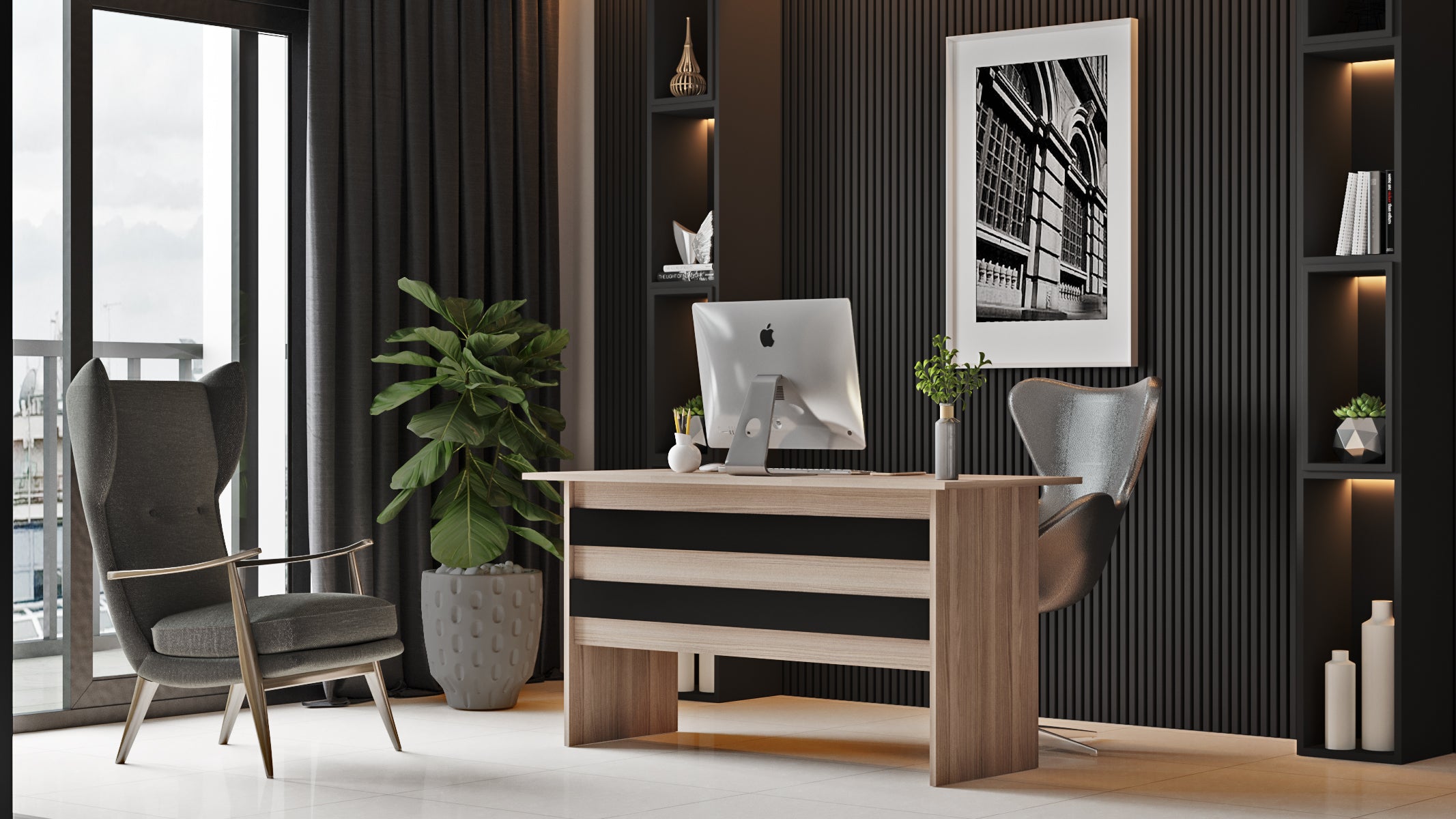 Valmere Office Desk Oak