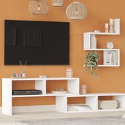 Veloura TV Unit with Wall Shelves White