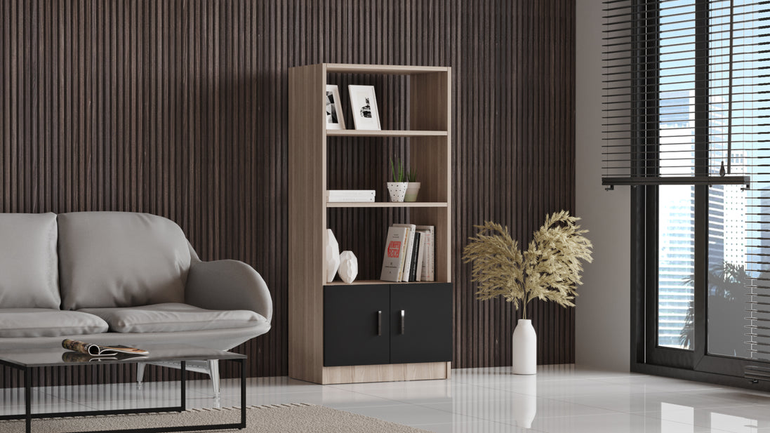 Valmere Book shelve file cabinet Tall Oak