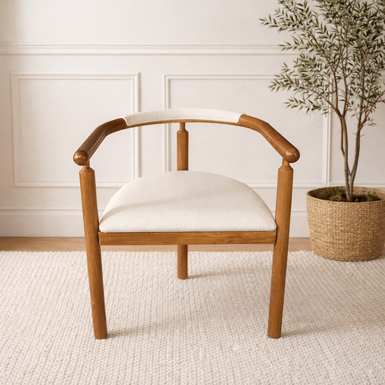 Tyren Wood Armchair White