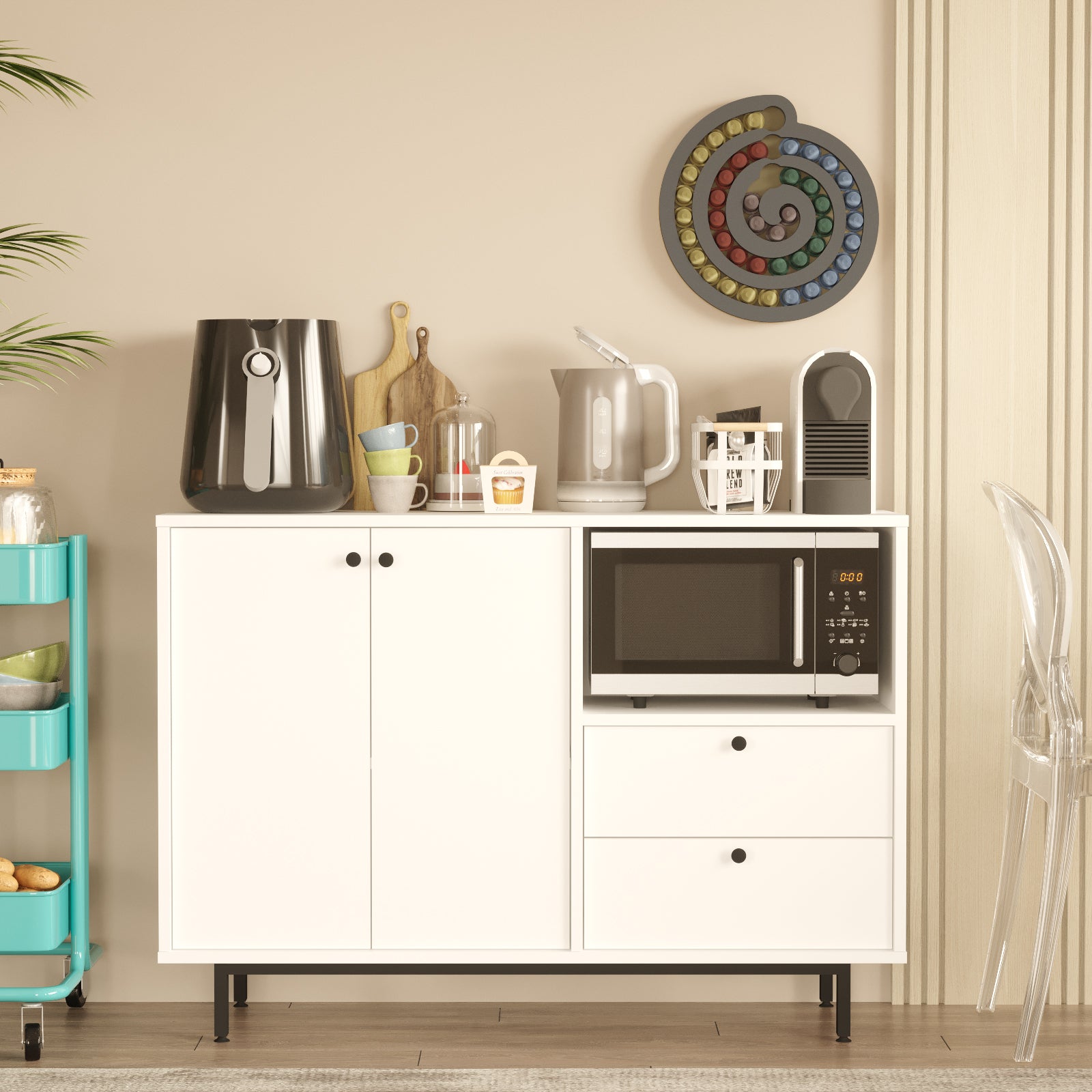 Lunaro Storage Cabinet with Shelves Large