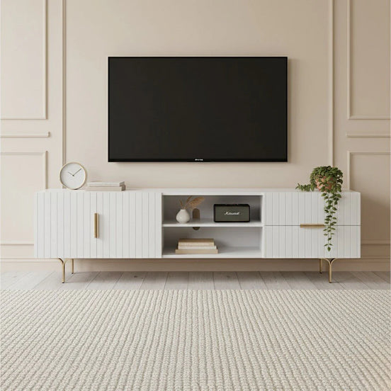 Orbis Tv Unit White 200cm