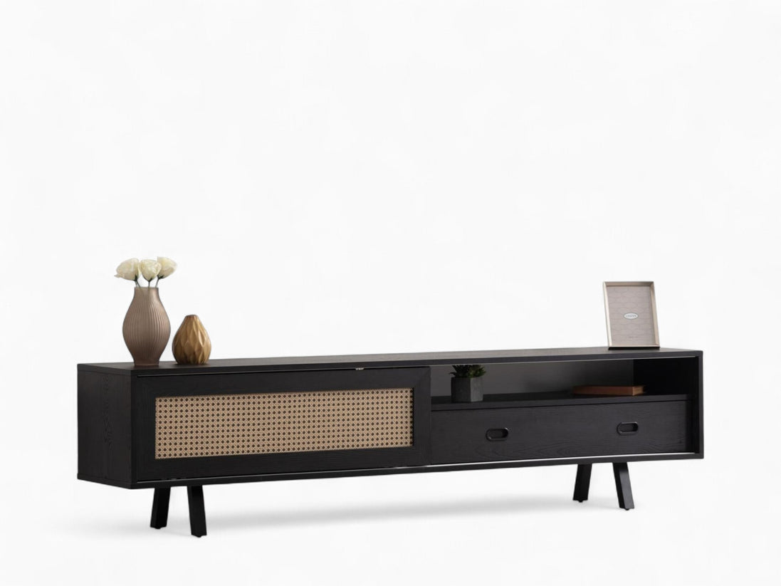 Finn Tv Unit Black 200cm