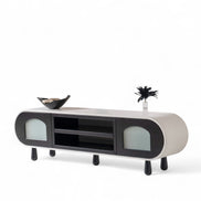 Glaze Tv Unit Cream Black 200cm