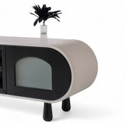 Glaze Tv Unit Cream Black 200cm
