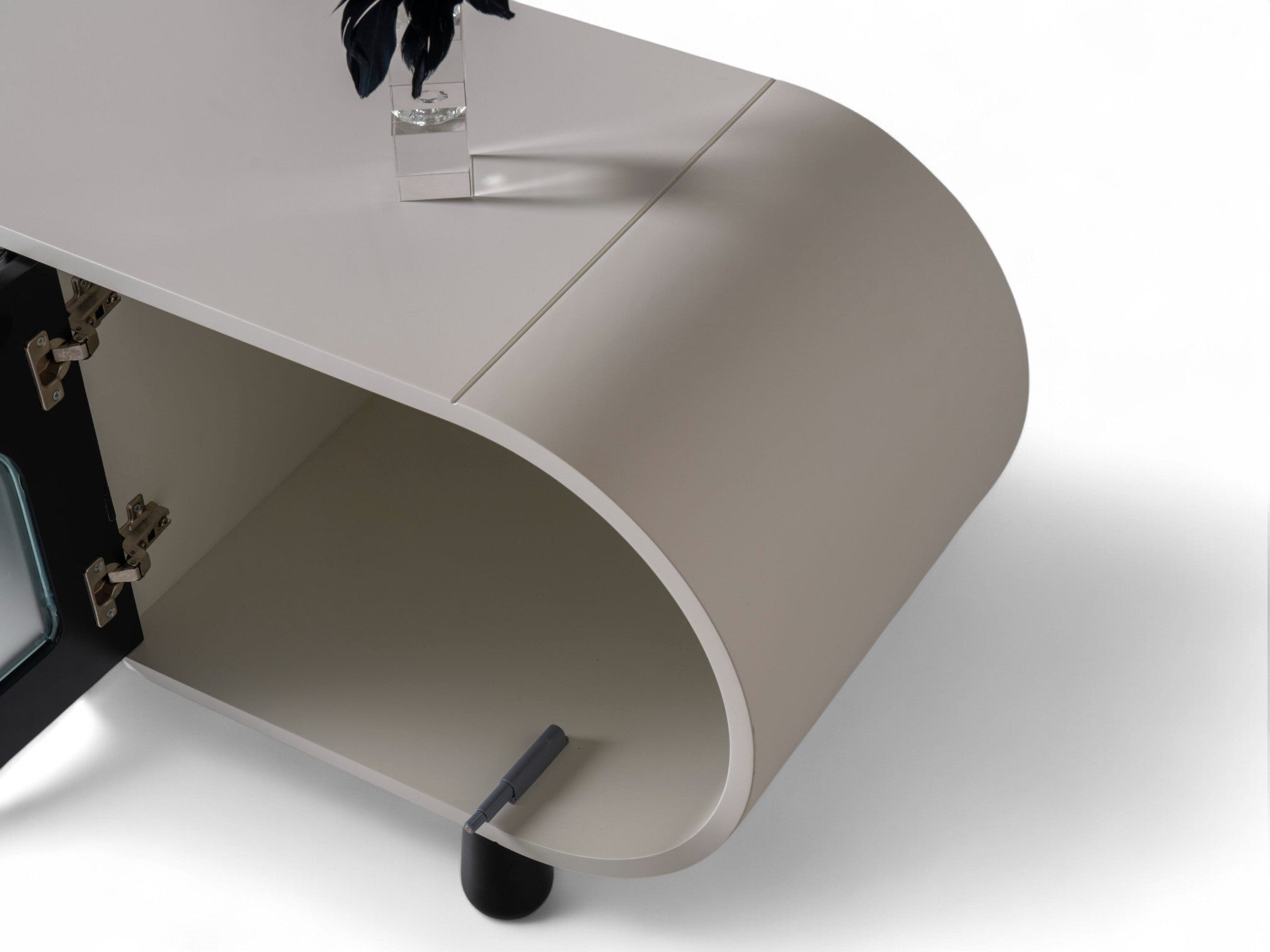 Glaze Tv Unit Cream Black 200cm