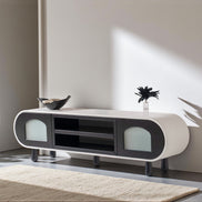 Glaze Tv Unit Cream Black 200cm