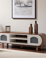 Glaze Tv Unit Walnut Cream 200cm