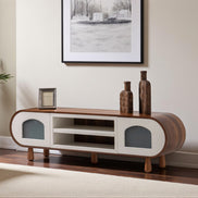 Glaze Tv Unit Walnut Cream 200cm