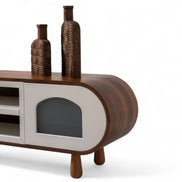Glaze Tv Unit Walnut Cream 200cm