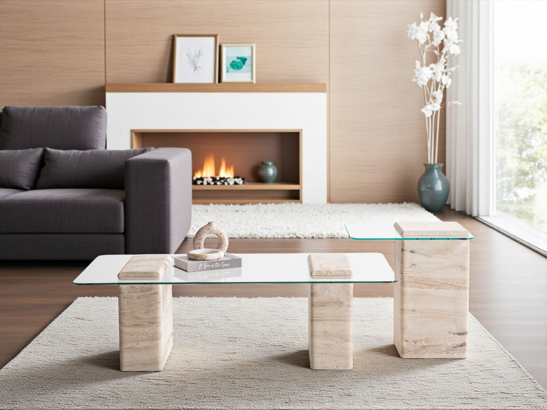 Latte Travertine Coffee Table