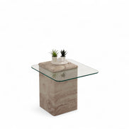 Latte Travertine Side Table