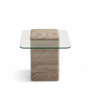 Latte Travertine Side Table