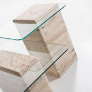 Latte Travertine Side Table