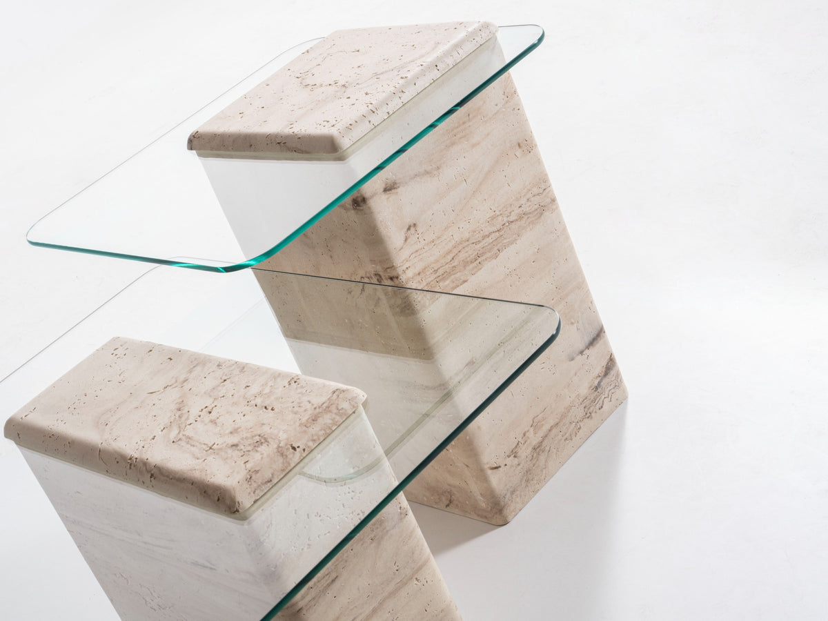 Latte Travertine Side Table