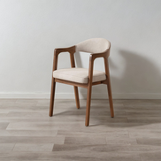 Lena Wood Armchair Beige