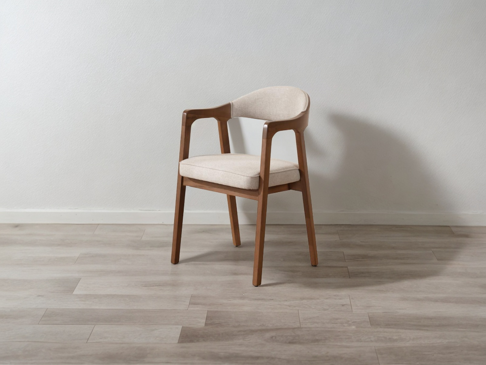 Lena Wood Armchair Beige