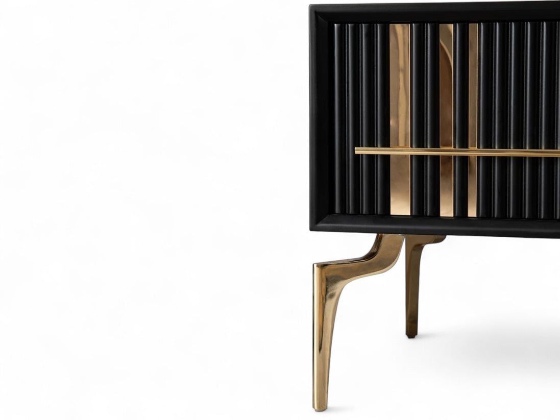 Lincoln Wooden Tv Unit Black 200cm