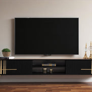 Lincoln Wooden Tv Unit Black 200cm