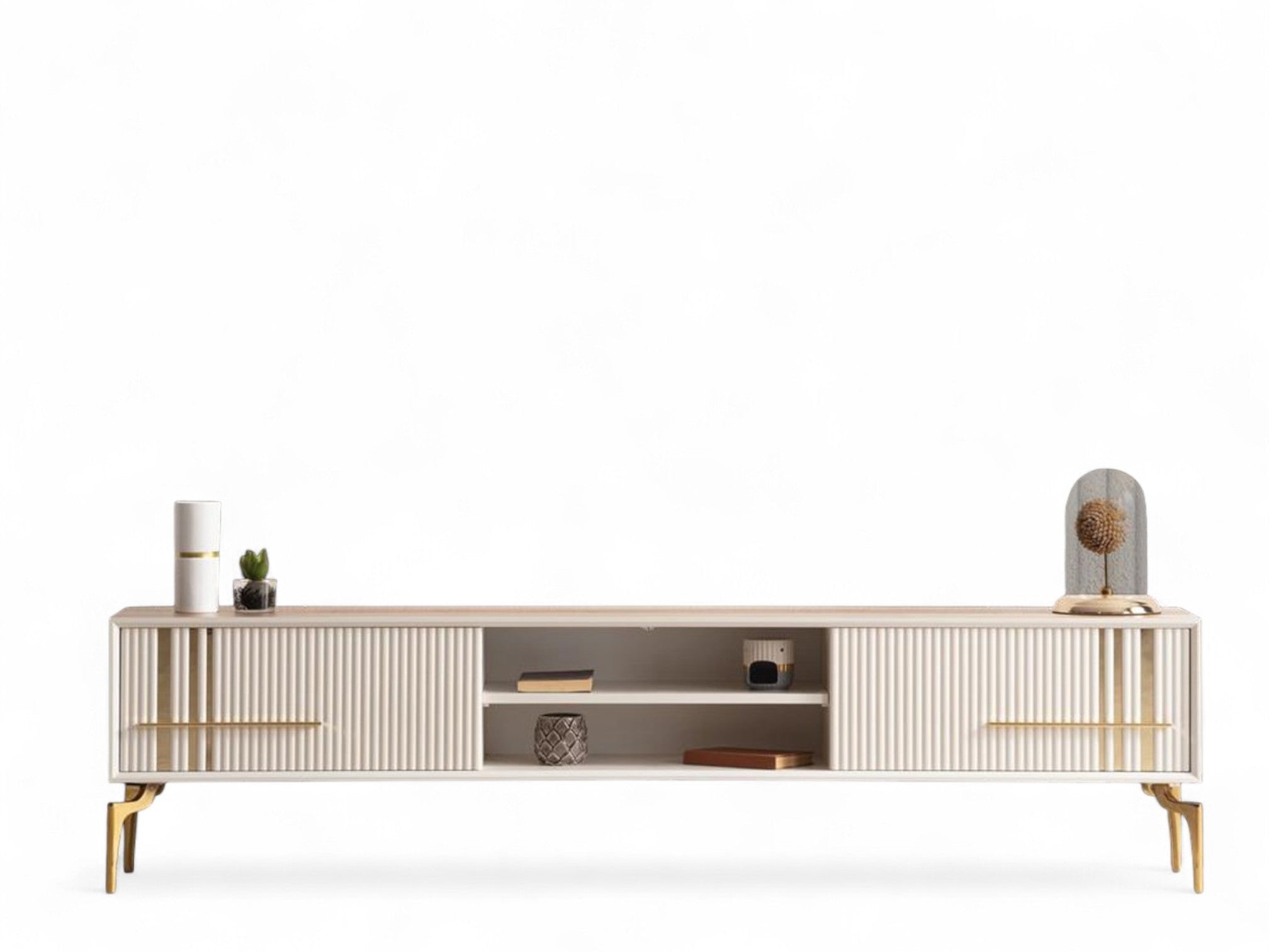 Lincoln Wooden Tv Unit Cream 200cm