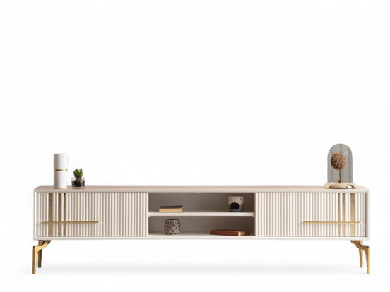 Lincoln Wooden Tv Unit Cream 200cm