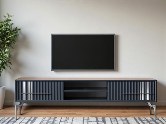 Lincoln Wooden Tv Unit Grey 200cm
