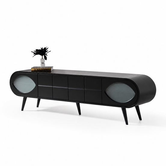 Trench Tv Unit Black 200cm