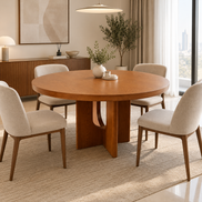 Corta Round Dining Table Brown