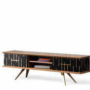 Monza Wooden Tv Unit Black 160cm
