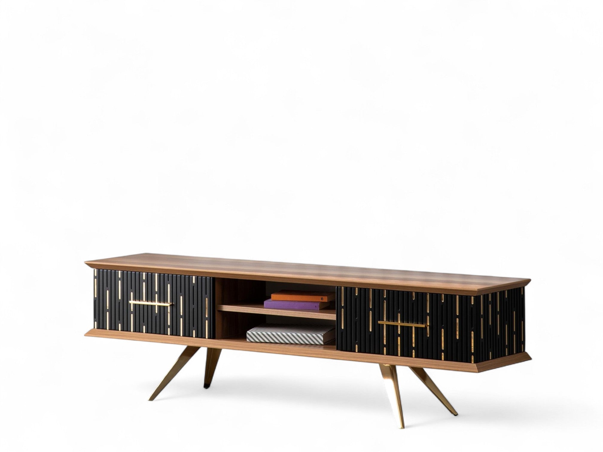 Monza Wooden Tv Unit Black 160cm