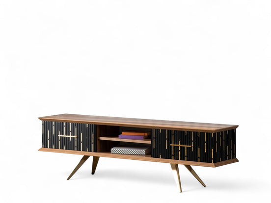 Monza Wooden Tv Unit Black 160cm