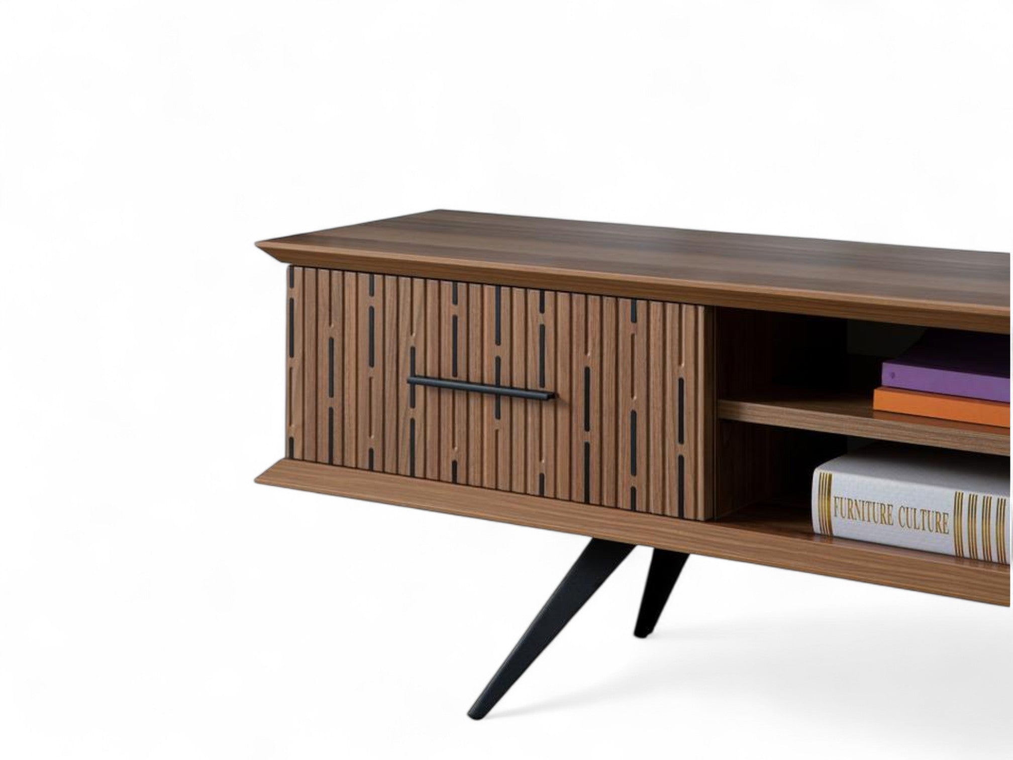 Monza Wooden Tv Unit Walnut 160cm