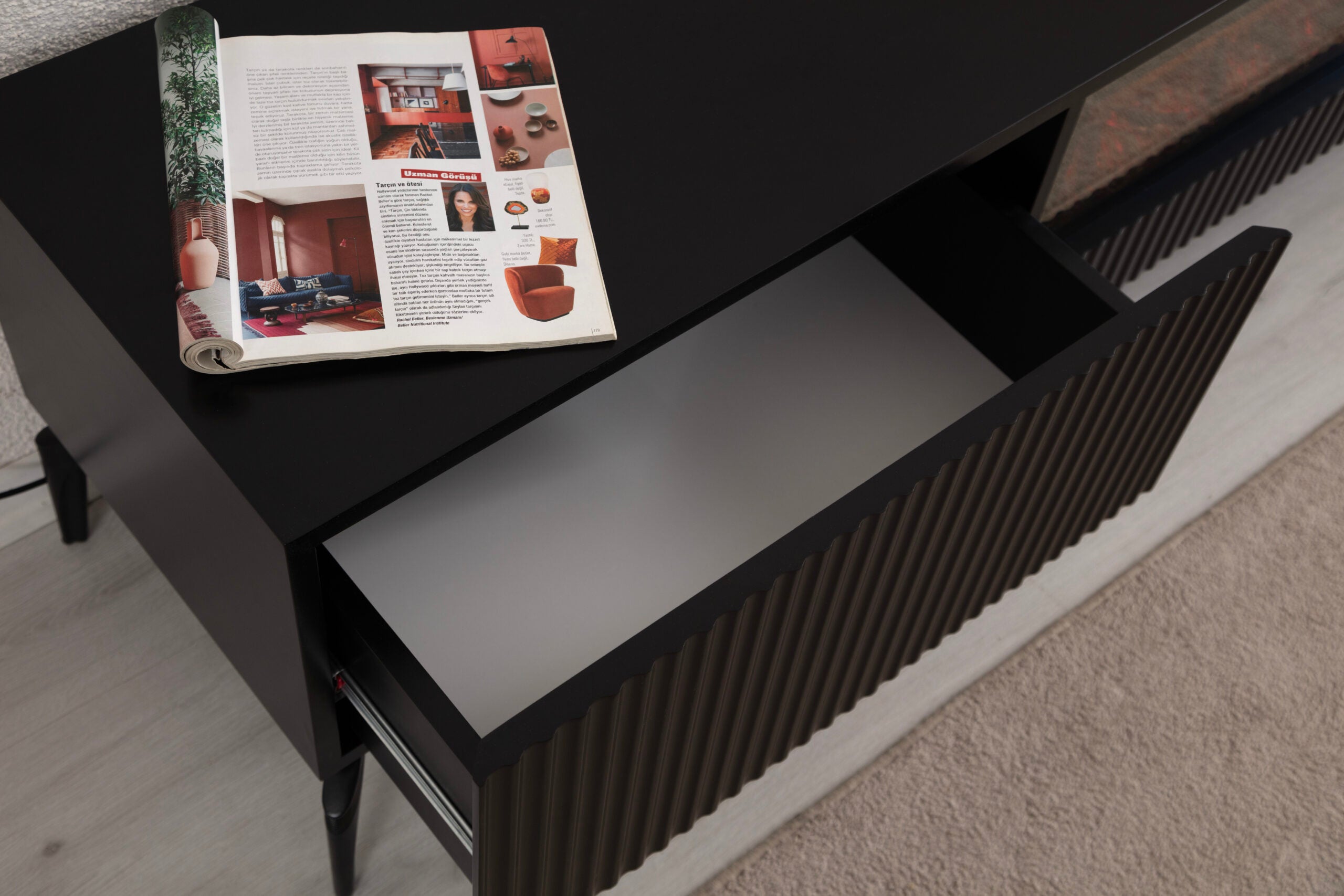 Myra Fire Tv Stand Black
