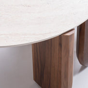 Thorin Walnut Travertine Coffee Table Set Of 3