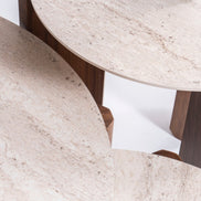 Thorin Walnut Travertine Coffee Table Set Of 3