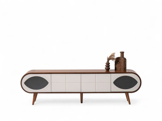 Trench Tv Unit Walnut Cream 200cm
