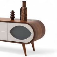 Trench Tv Unit Walnut Cream 200cm