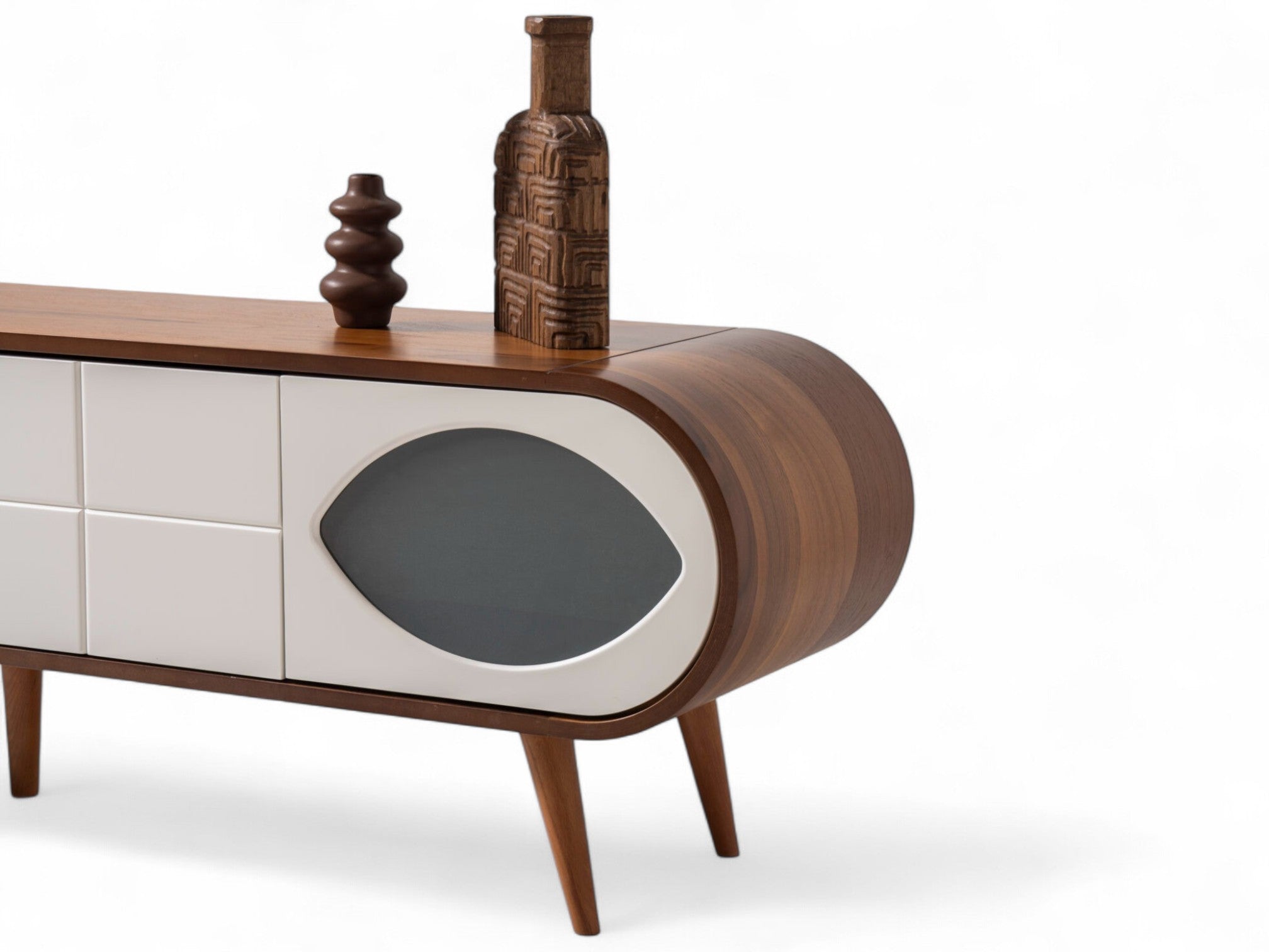 Trench Tv Unit Walnut Cream 200cm