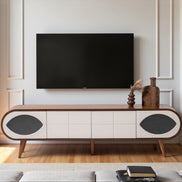 Trench Tv Unit Walnut Cream 200cm