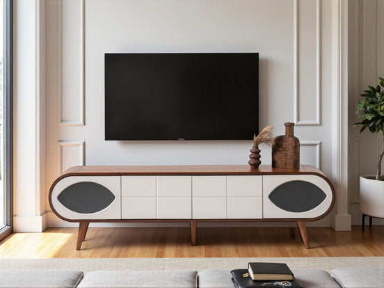 Trench Tv Unit Walnut Cream 200cm
