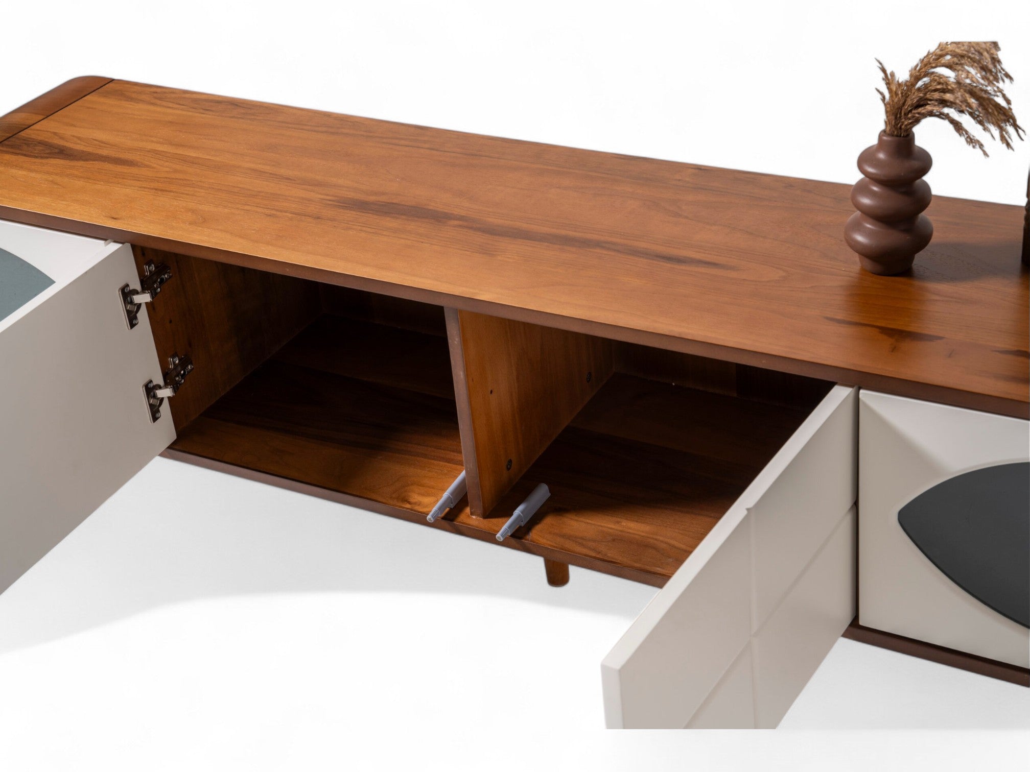Trench Tv Unit Walnut Cream 200cm