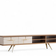 Tribe Wooden Tv Unit Cream 200cm