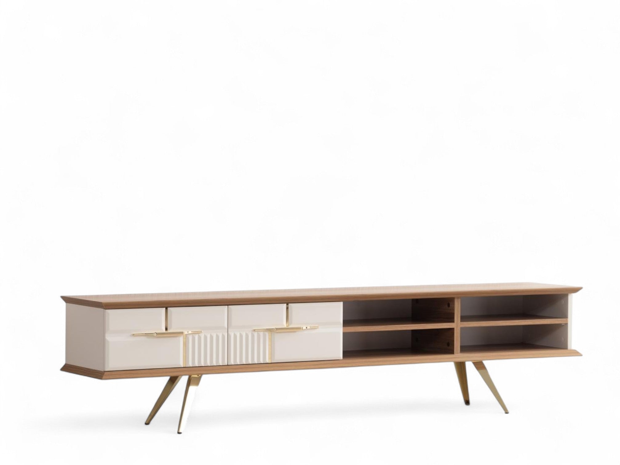 Tribe Wooden Tv Unit Cream 200cm