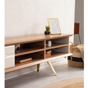 Tribe Wooden Tv Unit Cream 200cm