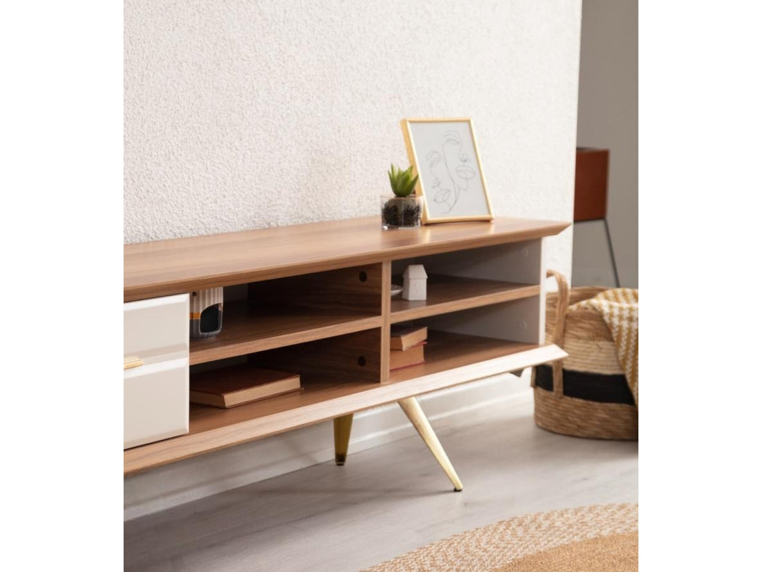 Tribe Wooden Tv Unit Cream 200cm