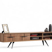 Tribe Wooden Tv Unit Walnut 200cm