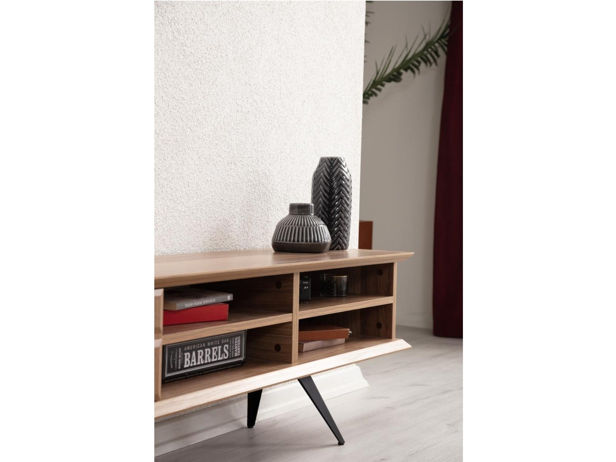 Tribe Wooden Tv Unit Walnut 200cm