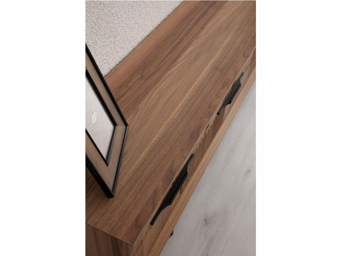 Tribe Wooden Tv Unit Walnut 200cm